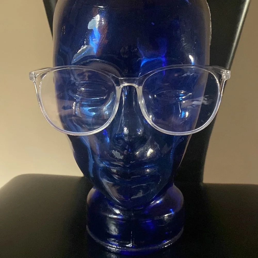 Oversize clear plastic blue light blockers eyeglasses